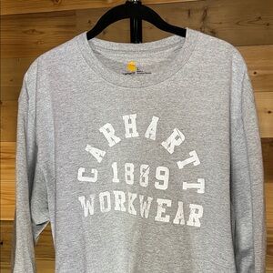 Carhartt Gray Long Sleeve Tee with 1889 Print